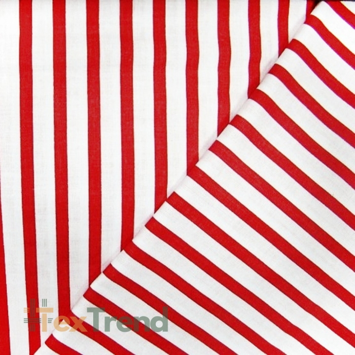 100% Baumwolle Streifen rot und weiß  