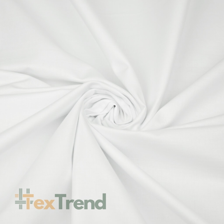 100% Baumwolle einfarbig weiß - 1  