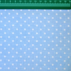 Baumwolle 100% Punkte 4mm weiß auf blauem Hintergrund  