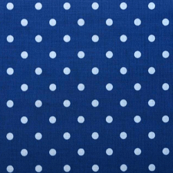 Baumwolle 100% Punkte 11mm weiß auf dunkelblauem Hintergrund  