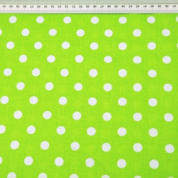 Baumwolle 100% Punkte 11mm weiß auf hellgrünem Hintergrund  