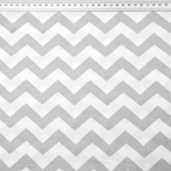 Baumwolle 100% Zickzack grau-weiß  