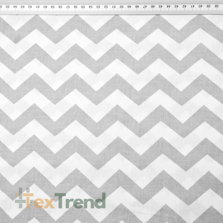Baumwolle 100% Zickzack grau-weiß  
