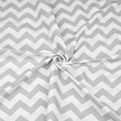 Baumwolle 100% Zickzack grau-weiß  