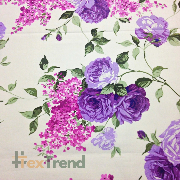 Baumwolle 100% Blumen lila Rosen  