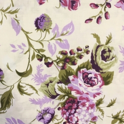 Baumwolle 100% Blumen Zigeunerrosen lila  