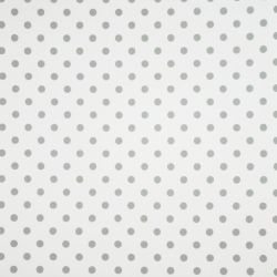 Baumwolle 100% Punkte 11mm grau auf weißem Hintergrund  