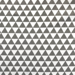 Baumwolle 100% Dreiecke weiß/grau  