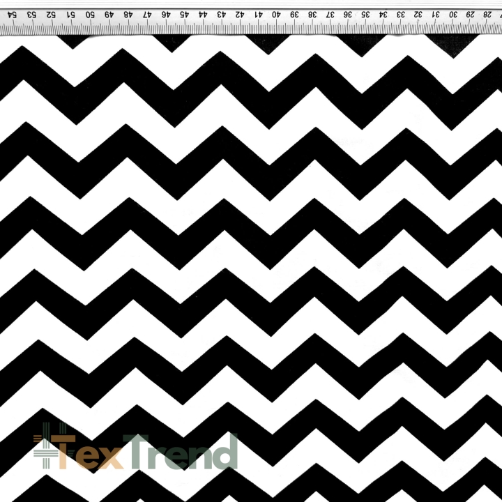 Baumwolle 100% Zickzack schwarz  