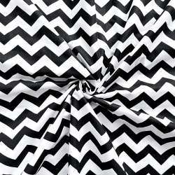 Baumwolle 100% Zickzack schwarz  