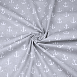 Baumwolle 100% Anker weiß auf grauem Hintergrund