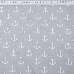 Baumwolle 100% Anker weiß auf grauem Hintergrund