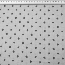 Baumwolle 100% Sterne 8mm graphit auf grauem Hintergrund  