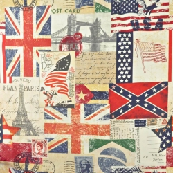 Baumwolle 100% Rote marine Flaggen  