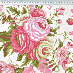 Baumwolle 100% Blumen Zigeunerrosen rosa  