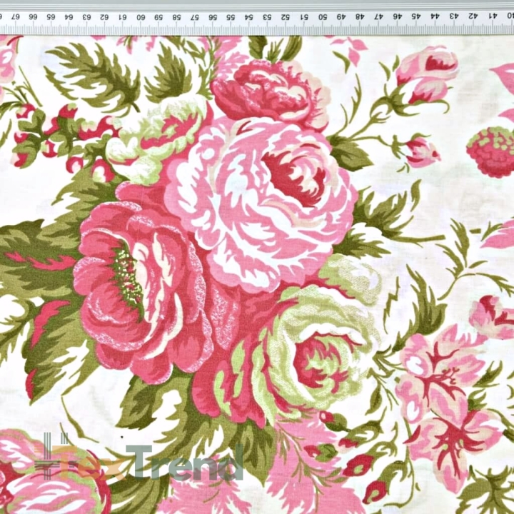 Baumwolle 100% Blumen Zigeunerrosen rosa  