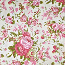 Baumwolle 100% Blumen Zigeunerrosen rosa  