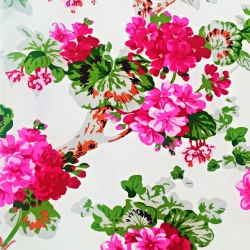 Satin Blumen Pelargonien Rosa auf weißem Hintergrund  