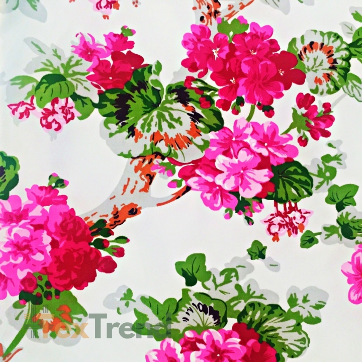 Satin Blumen Pelargonien Rosa auf weißem Hintergrund  