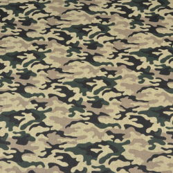 Baumwolle 100% Muster MORO klein grün-beige-schwarz  