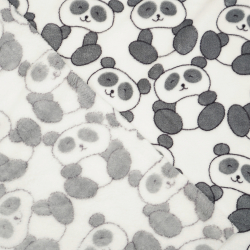 Polar Plus graue Pandas auf weißem Hintergrund  