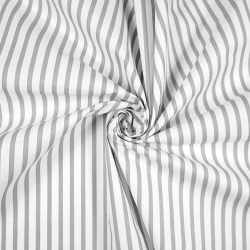 Baumwolle 100% Streifen grau-weiß  