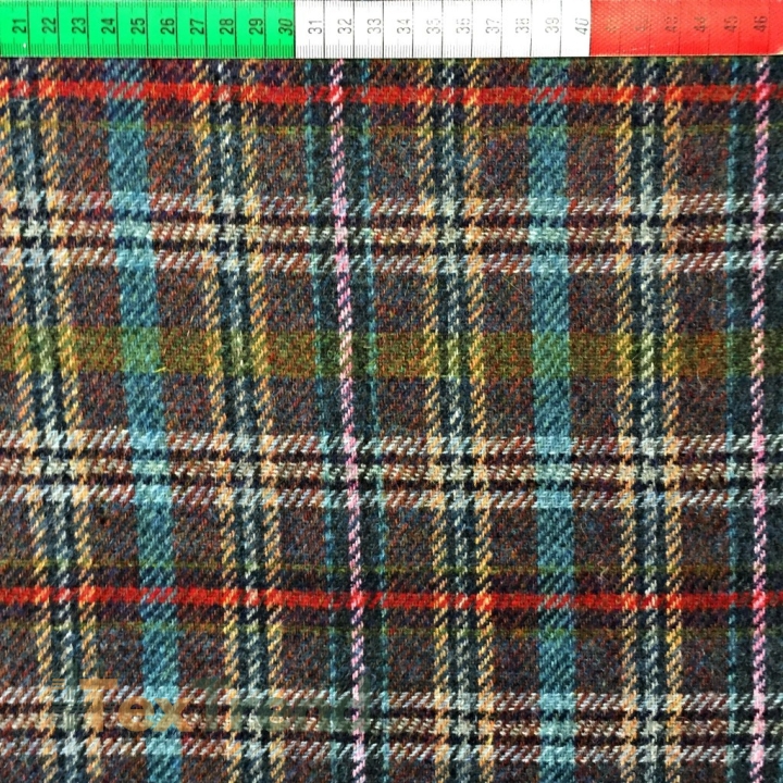 Wolle Karomuster mit Rosa und Blau  