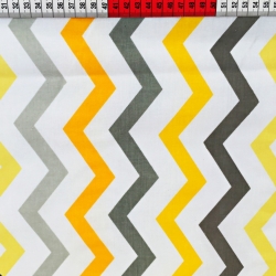 Baumwolle 100% Dunkelgelb-Graue Zickzacke  