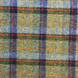 Wolle Karomuster mit Marineblau und Olivgrün  