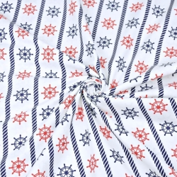 Baumwolle 100% Rote-marineblaue Steuerräder