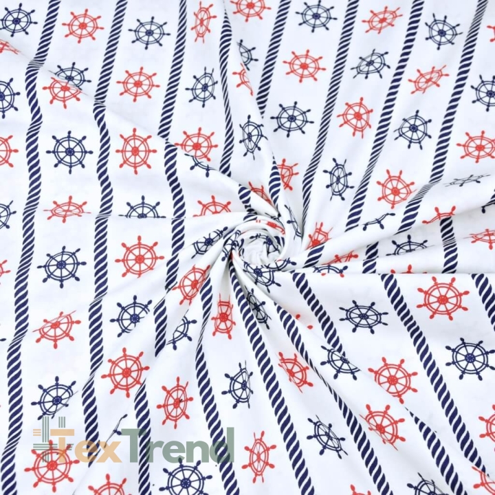 Baumwolle 100% Rote-marineblaue Steuerräder