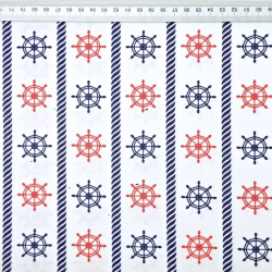 Baumwolle 100% Rote-marineblaue Steuerräder