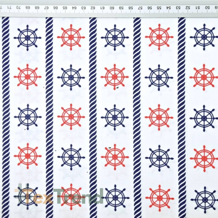 Baumwolle 100% Rote-marineblaue Steuerräder