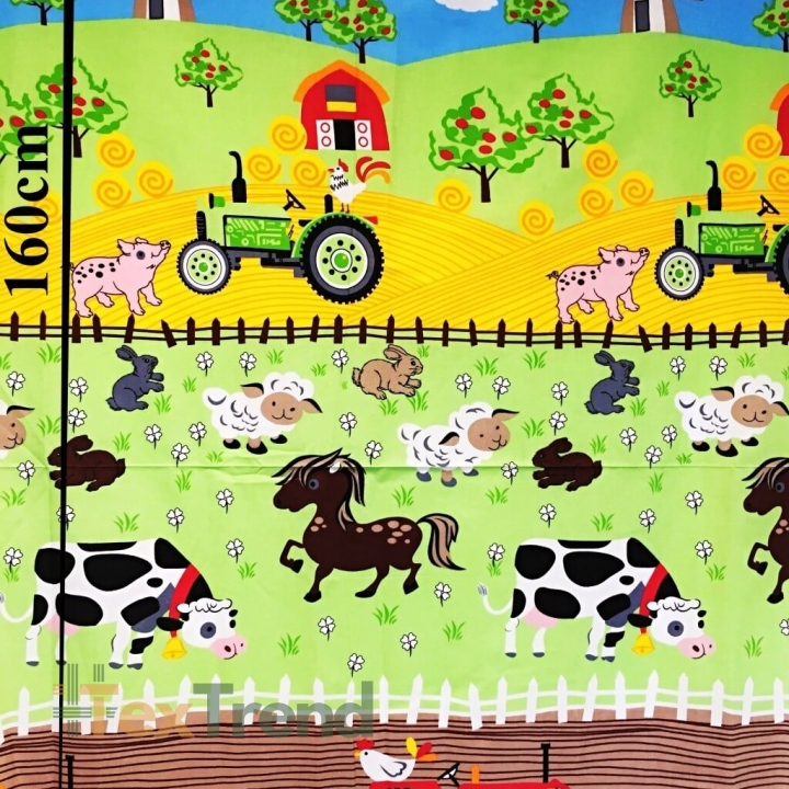 Baumwolle 100% Tiere auf dem Land  