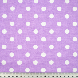 Baumwolle 100% Punkte 11mm weiß auf lila Hintergrund  