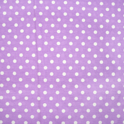 Baumwolle 100% Punkte 11mm weiß auf lila Hintergrund  