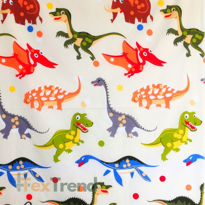 Baumwolle 100% Bunte Dinosaurier  