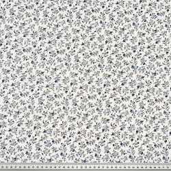 Baumwolle 100% Marine Wiese auf ecrufarbenem Hintergrund  