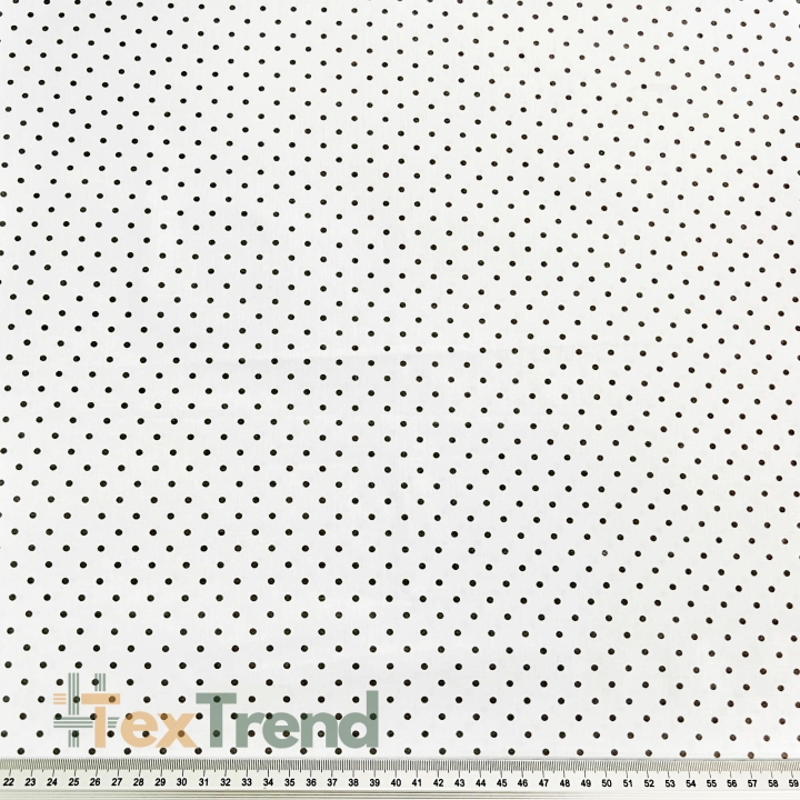 Baumwolle 100% Punkte 4mm schwarz auf weißem Hintergrund  