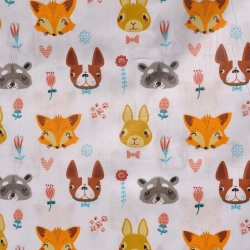 Baumwolle 100% Tiere orange  