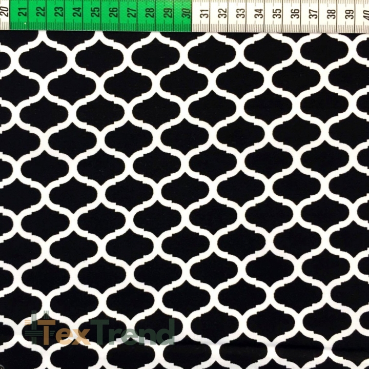 Baumwolle 100% Schwarzes Marokko-Muster  