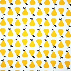 Baumwolle 100% Birnen orange auf weißem Hintergrund  