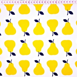 Baumwolle 100% Birnen orange auf weißem Hintergrund  