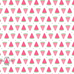 Baumwolle 100% Wassermelonen rosa auf weißem Hintergrund  