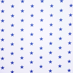 Baumwolle 100% Sterne 20mm dunkelblau auf weißem Hintergrund  