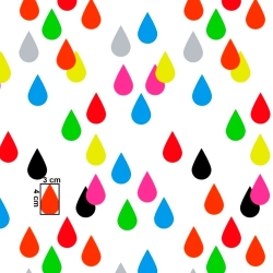 Baumwolle 100% bunte Tropfen auf weißem Hintergrund  