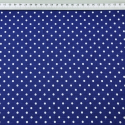 Baumwolle 100% Sterne 8mm weiß auf navyblauem Hintergrund  