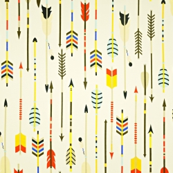 Baumwolle 100% Indianer Pfeile auf ecrufarbenem Hintergrund  