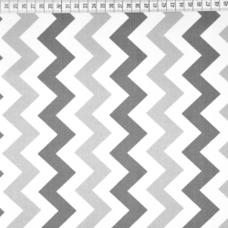 Baumwolle 100% Zickzack grau und dunkelgrau auf weißem Hintergrund  