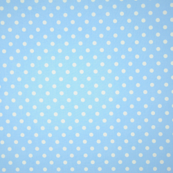 Baumwolle 100% Punkte 11mm weiß auf blauem Hintergrund  